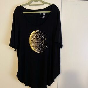 Metallic moon black Torrid tunic